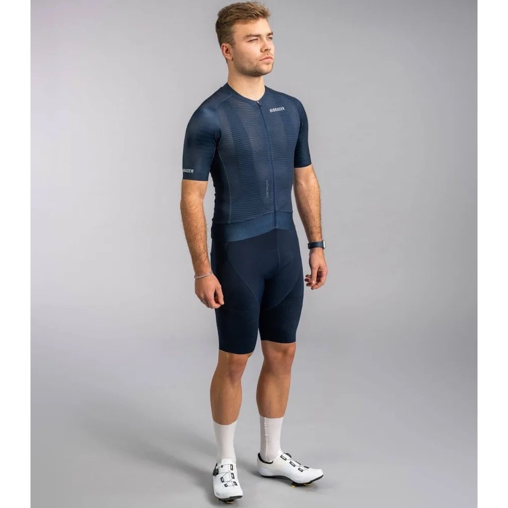 Bioracer Epic Ultralight Cycling Jersey Mens Sz M Navy Blue Schoeller coldblack